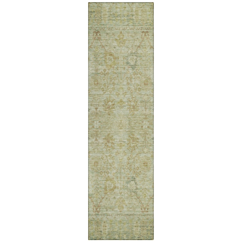 Machine Washable Indoor/ Outdoor Vintage Traditional Chantille Rug