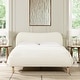 preview thumbnail 2 of 19, Roman Boucle Faux Sherpa Curved Headboard Upholstered Platform Bed