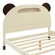 preview thumbnail 9 of 10, Roomfitters Full Wood Platform Bed with Bear-Shaped Headboard and Motion-Activated Night Lights, Cream/Walnut