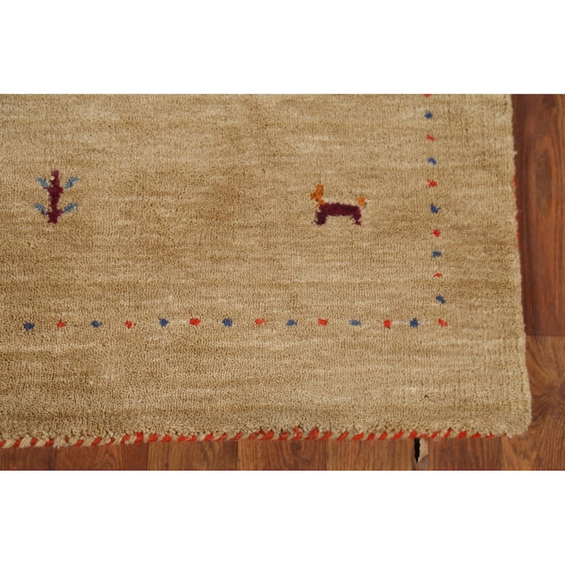 Tribal Gabbeh Indian Accent Rug Handmade Modern Wool Carpet - 2'11"x 5'2"