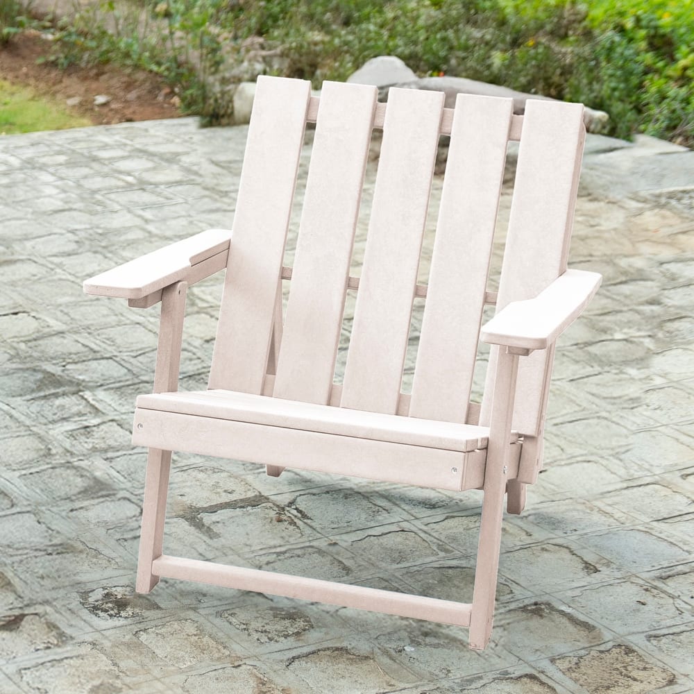Shoreline Fully Assembled All-Weather HDPE Outdoor Folding Modern Adirondack Chair