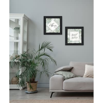 Trendy Decor 4U "Beach More; Worry Less" Printed Framed Wall Art by Cindy Jacobs