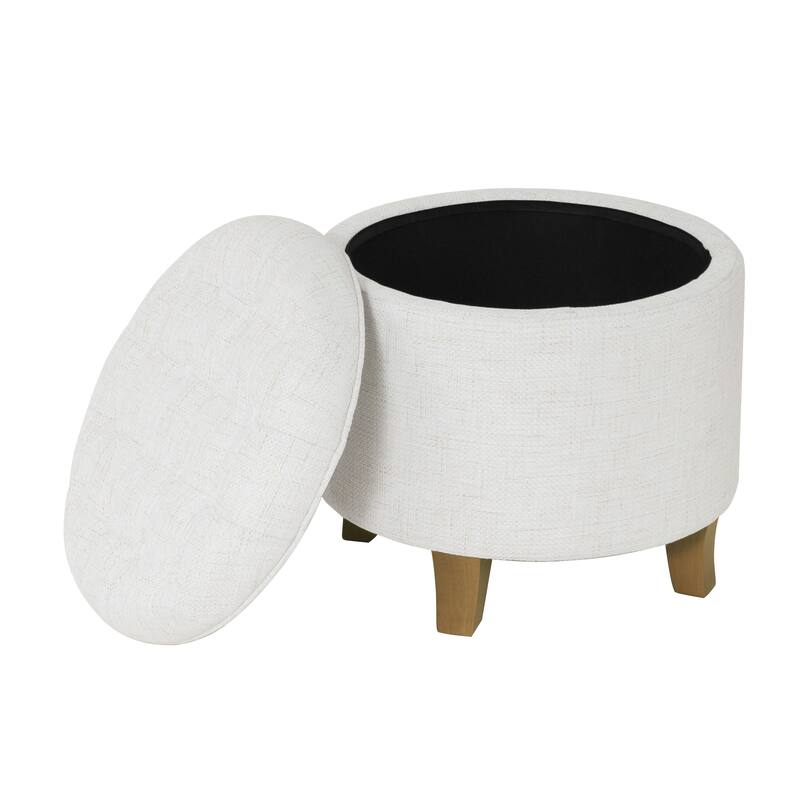 Carson Carrington Hare Button-tufted Round Storage Ottoman