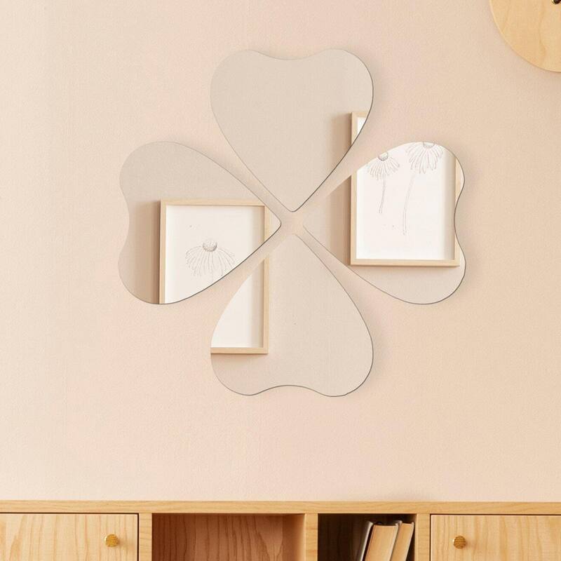 Small Decorative Wall Self Adhesive Shaped Mirrors - Set of 4