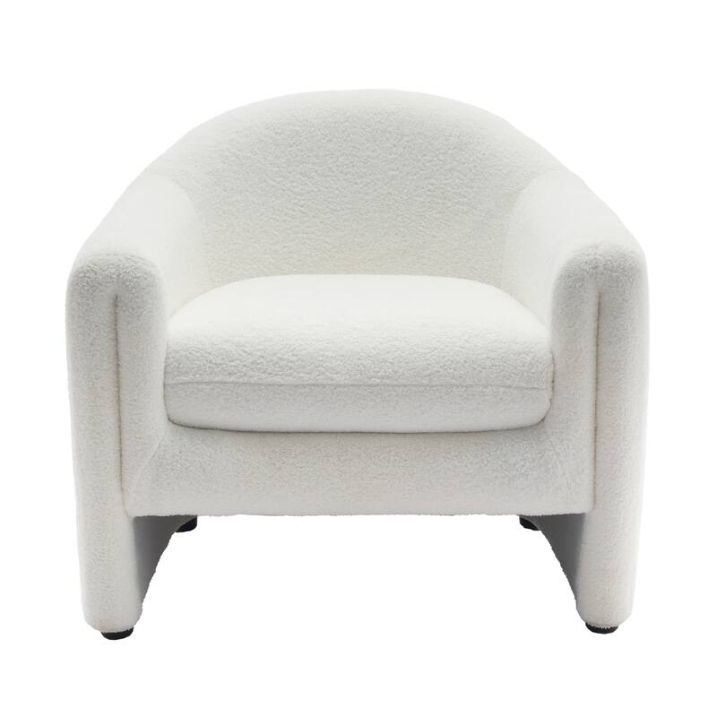Upholstered Barrel Accent Chair, Low Back Arm Chair(Set of 2)