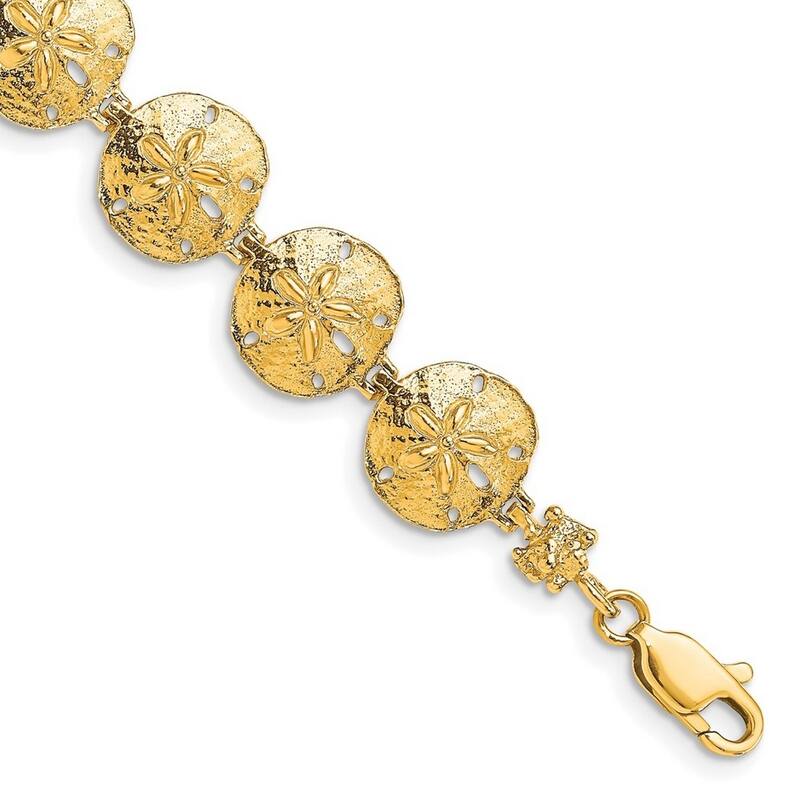 Curata 14k Gold Sand Dollar High Polish Bracelet 7 Inch