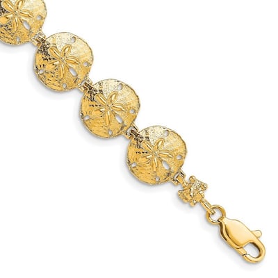 Curata 14k Gold Sand Dollar High Polish Bracelet 7 Inch