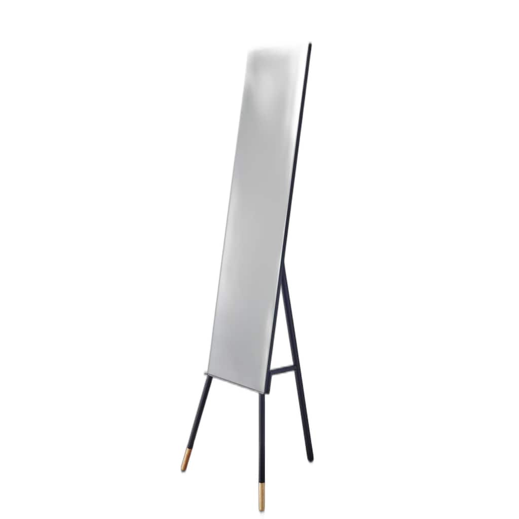 HomeRoots 57" Matte Rectangle Cheval Standing Mirror Freestanding With Metal Frame - 17