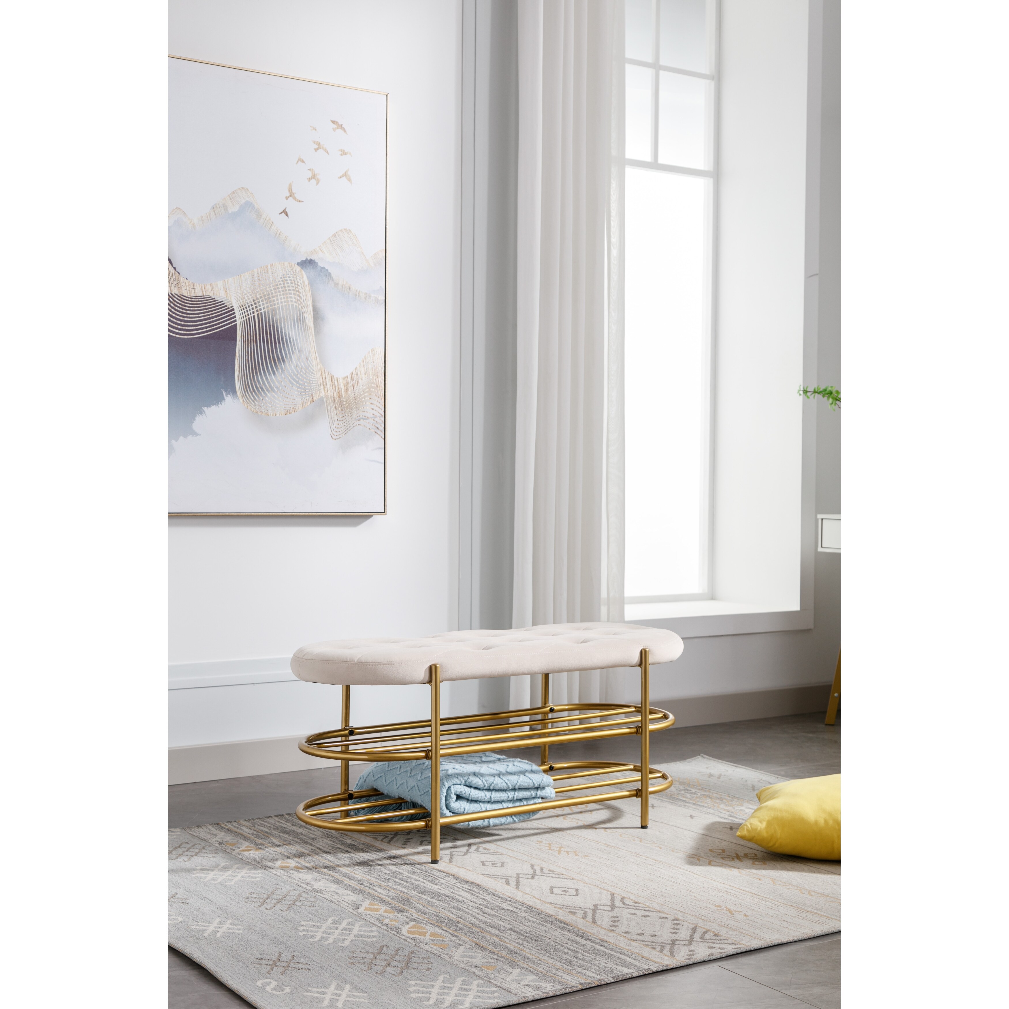 2 in 1 Shoe Rack Bench Modern Upholstered Velvet Entryway Bench with Storage Shelves Foot Rest Stool Shoe Bench Ottoman Bed Bath Beyond 39113726