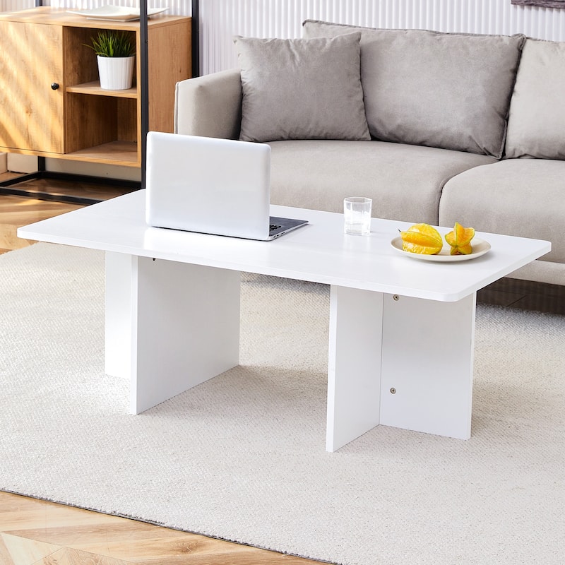 A modern and practical white coffee table medium density fiberboard material,Suitable for living room,bedroom