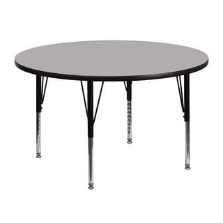 48'' Round Thermal Laminate Activity Table - Adjustable Short Legs - 48"D x 48"W x 16.125" - 25.125"H
