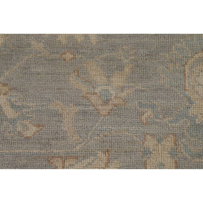 Hand Knotted Oriental 100% Wool Carpet Transitional All-Over Greys & Charcoal Oushak Area Rug - 12' 2'' X 9' 0''