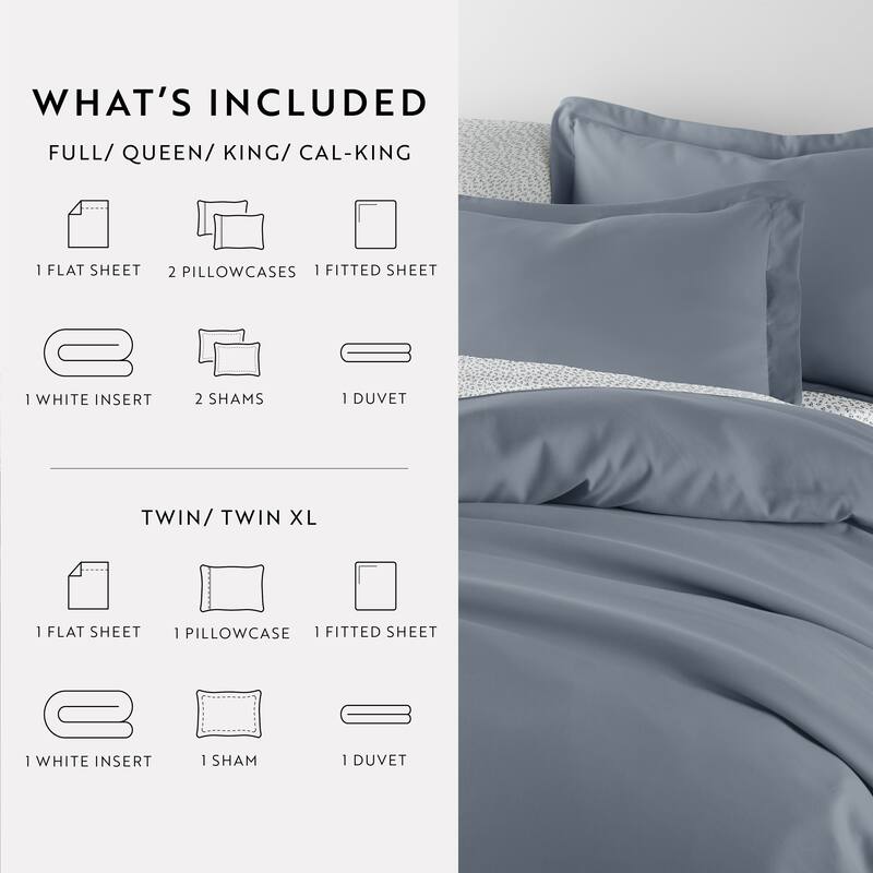 8pc Solid Duvet Bundle