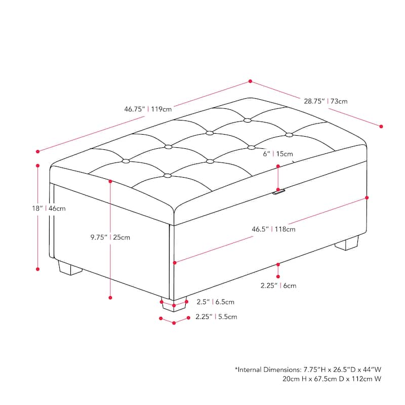 Aubin Large Storage Ottoman