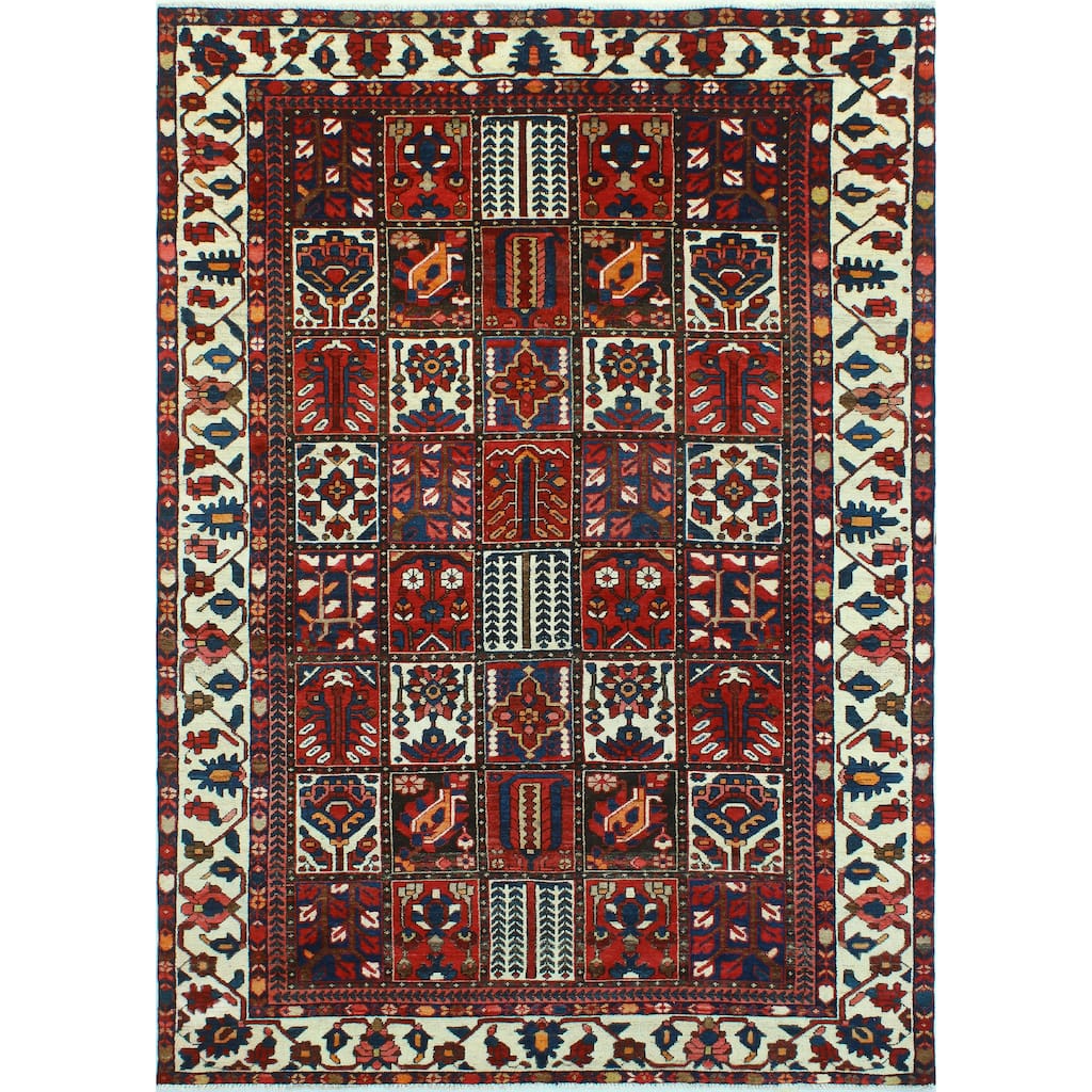 Fine Vintage Distressed Karlie Red/Ivory Rug - 6'8" x 9'3"