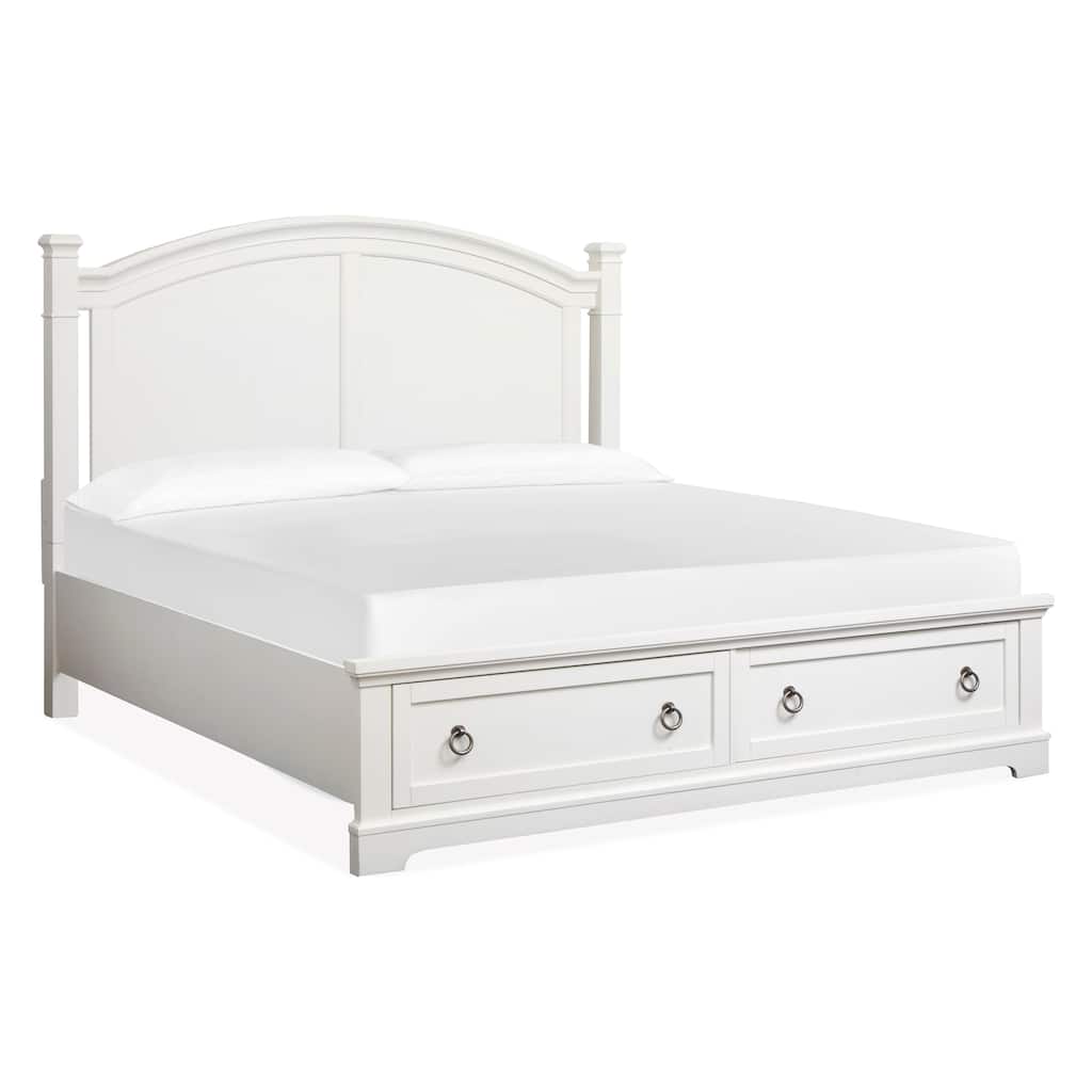 Magnussen Home Kingston Whisper White and Cerused Nutmeg Panel Storage Bed