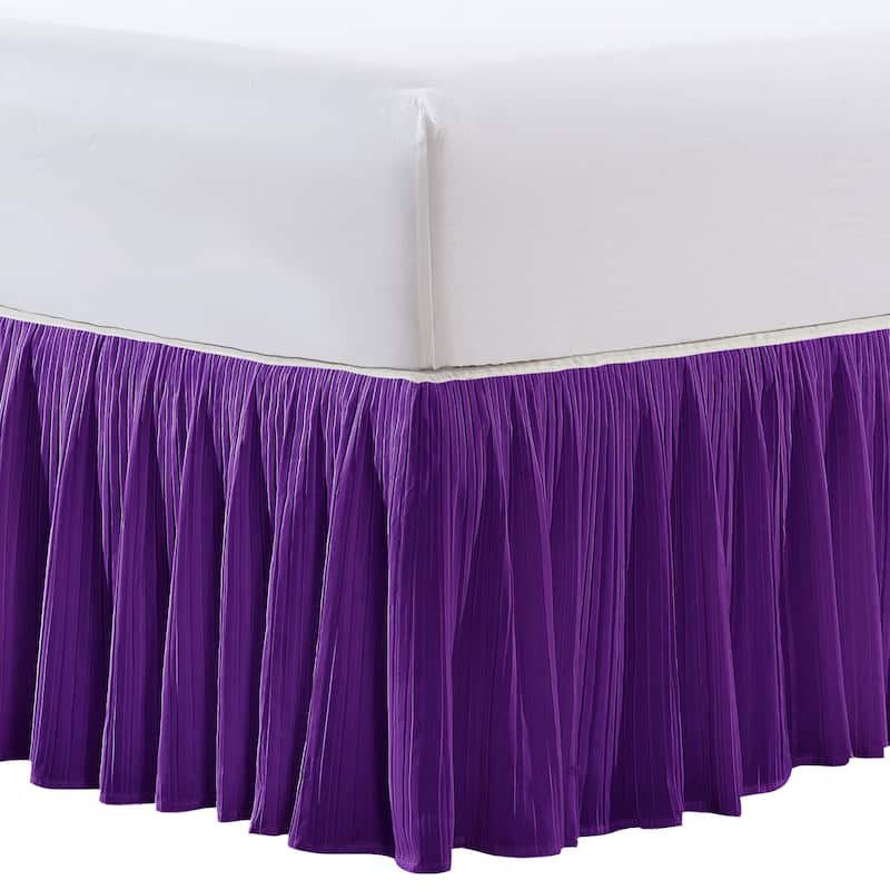 Serenta Pleated Bedskirt 18" Drop - 32 Color Options - Queen - majesty