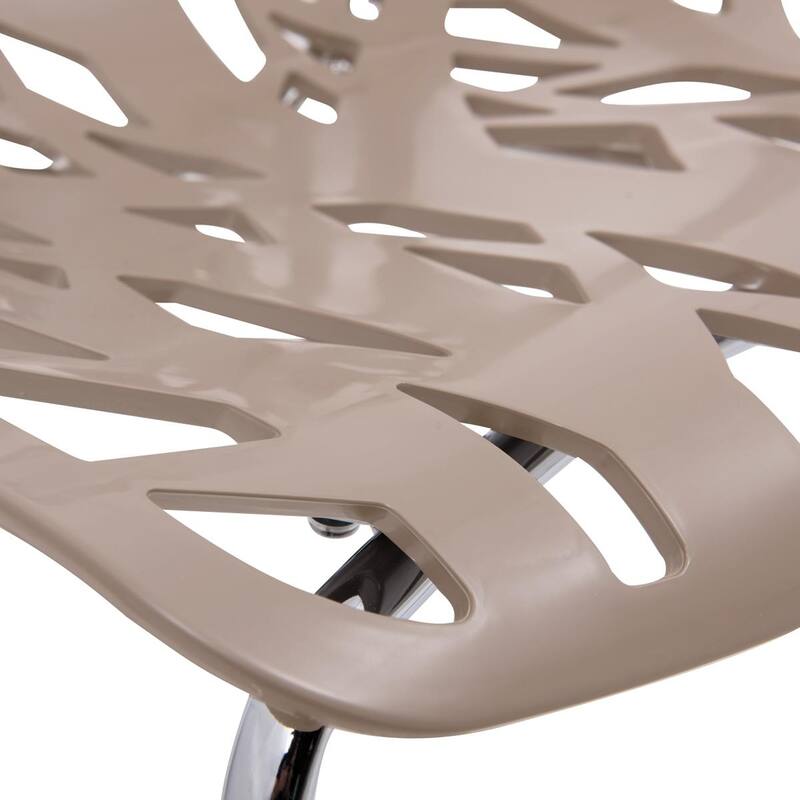 Asbury Stackable Dining Chair with Chrome Legs Side Chair with Modern Cut-Out Design Backrest