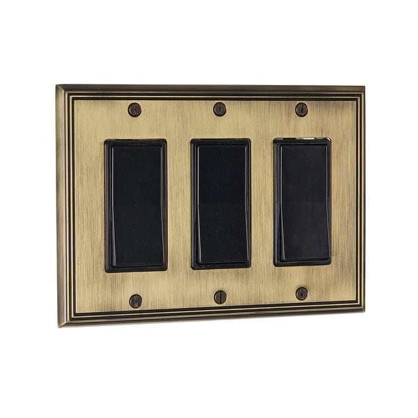 Richelieu Bp85111 Triple Contemporary Rocker Switch Plate From The Decora Collection