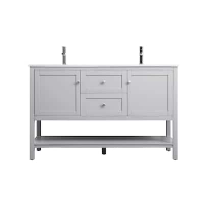 Elegant Lighting VF22254D Heath 54" Free Standing Double Basin Vanity