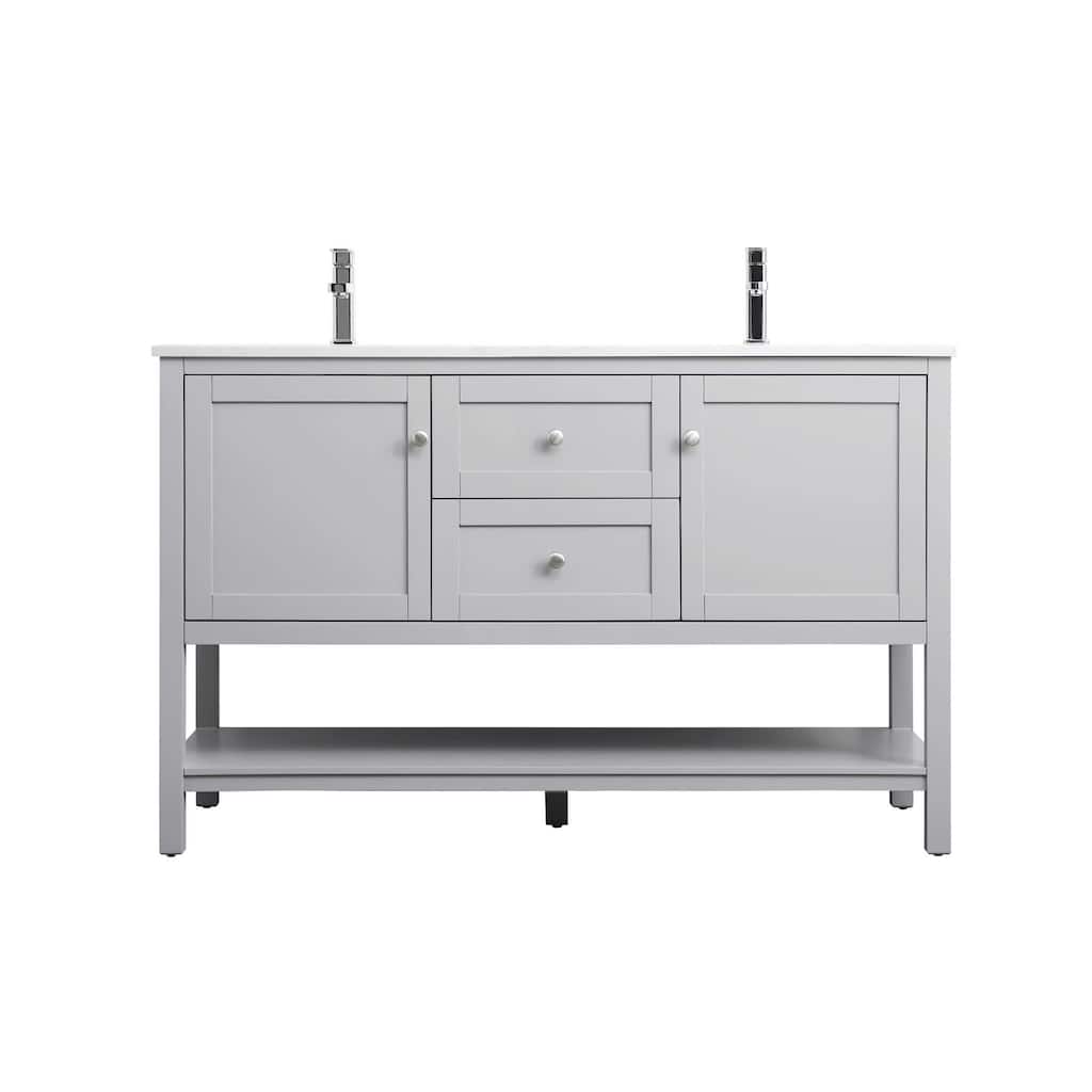 Elegant Lighting VF22254D Heath 54" Free Standing Double Basin Vanity