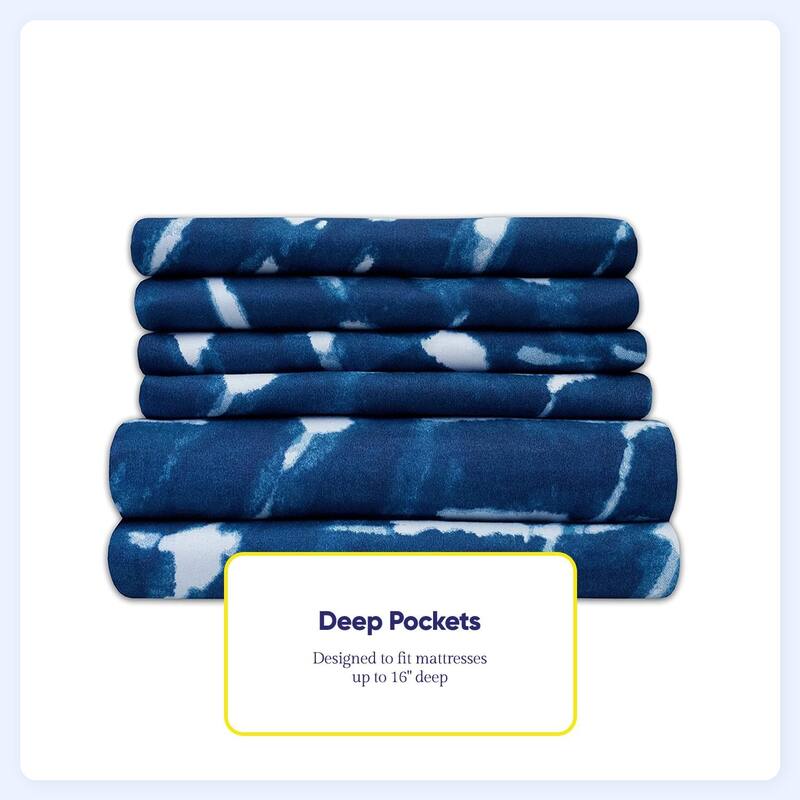 Monroe 6-Piece Patterned Deep Pocket Sheet Set