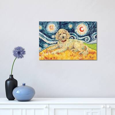 iCanvas "Doodle On A Starry Night Golden" by Gretchen Kish Serrano Canvas Print