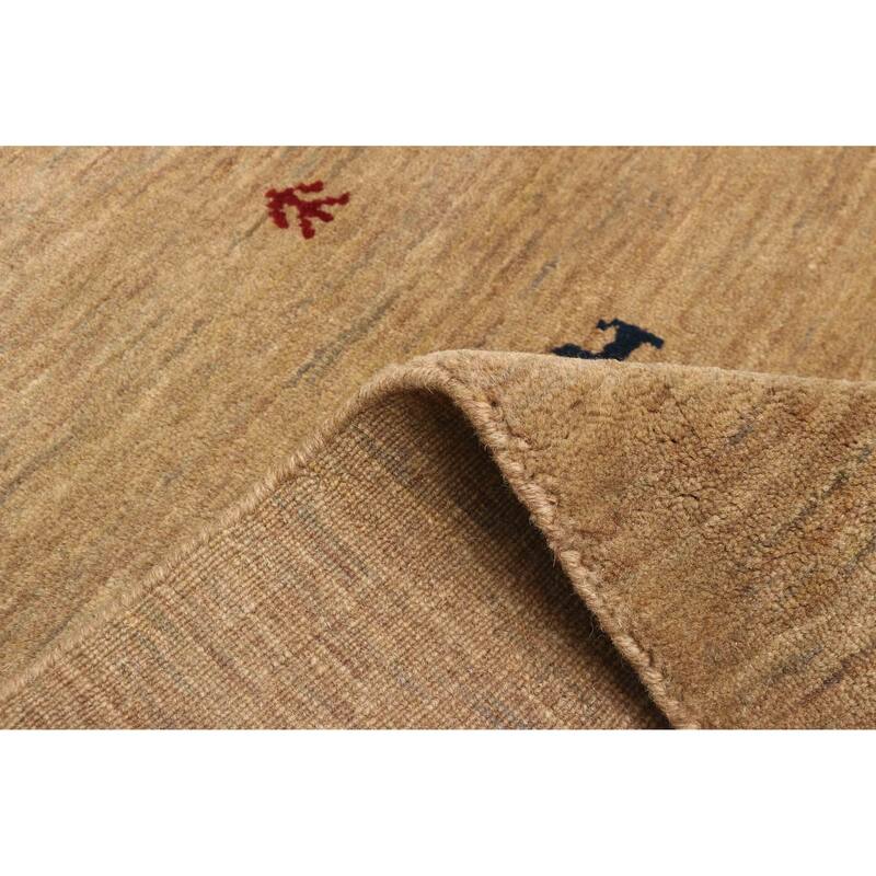 ECARPETGALLERY Hand Loomed Kashkuli Gabbeh Brown Wool Rug - 2'7 x 8'1