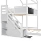 preview thumbnail 6 of 36, Modern Twin Over Full House Bunk Bed With Storage Staircase And Blackboard,Sturdy Frame for Bedroom