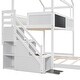 preview thumbnail 9 of 13, White L-Shaped Playhouse Bed Frame Twin over Full with Blackboard