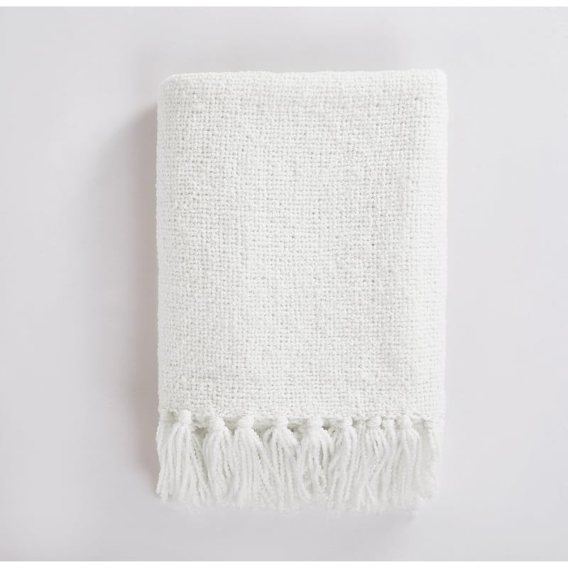 Brooklyn Loom Chunky Boucle 50x70 Throw - White