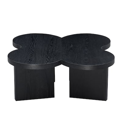 Accent Butterfly Coffee Table with Sturdy Legs, Wood Nesting Coffee Table, Modern Low Center Table for Living Room, Office