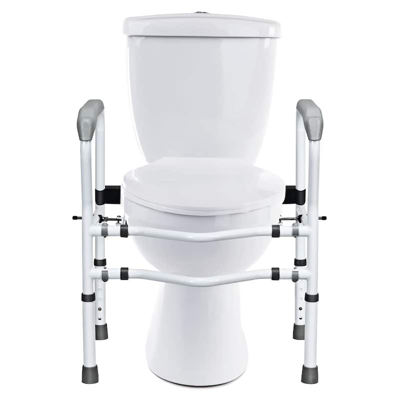 Costway Toilet Safety Frame Stand Alone Toilet Safety Rail with - See details