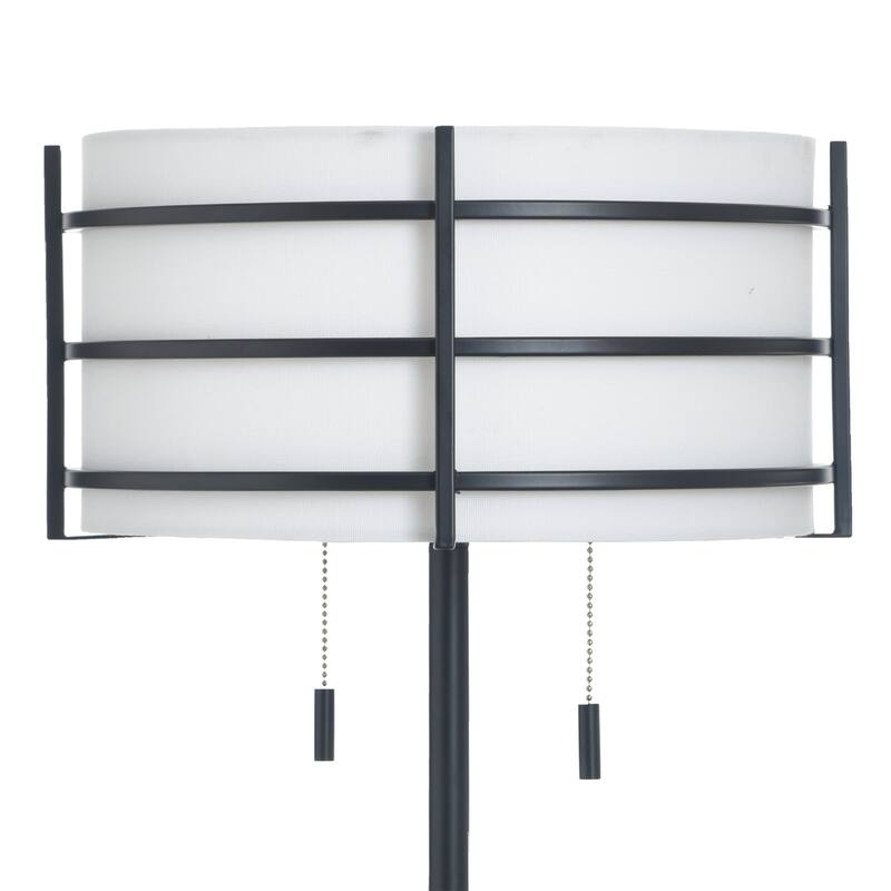 StyleCraft Royce Table Lamp - Zammel & White - White Shade