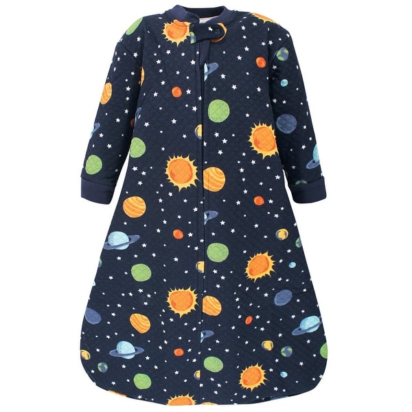 slide 1 of 1, Hudson Baby Infant Boy Premium Quilted Long Sleeve Sleeping Bag and Wearable Blanket, Solar System 12-18 Months - Solar System