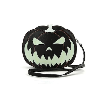 Glow In The Dark Jack O Lantern Pumpkin Crossbody Bag In Vinyl