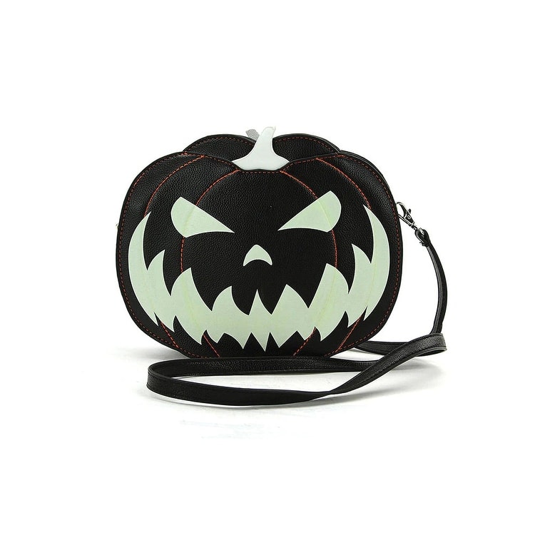 Glow In The Dark Jack O Lantern Pumpkin Crossbody Bag In Vinyl