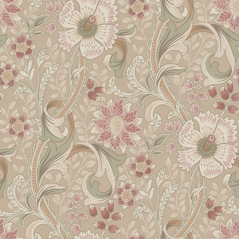 Chesapeake Liora Taupe Floral Trail Wallpaper