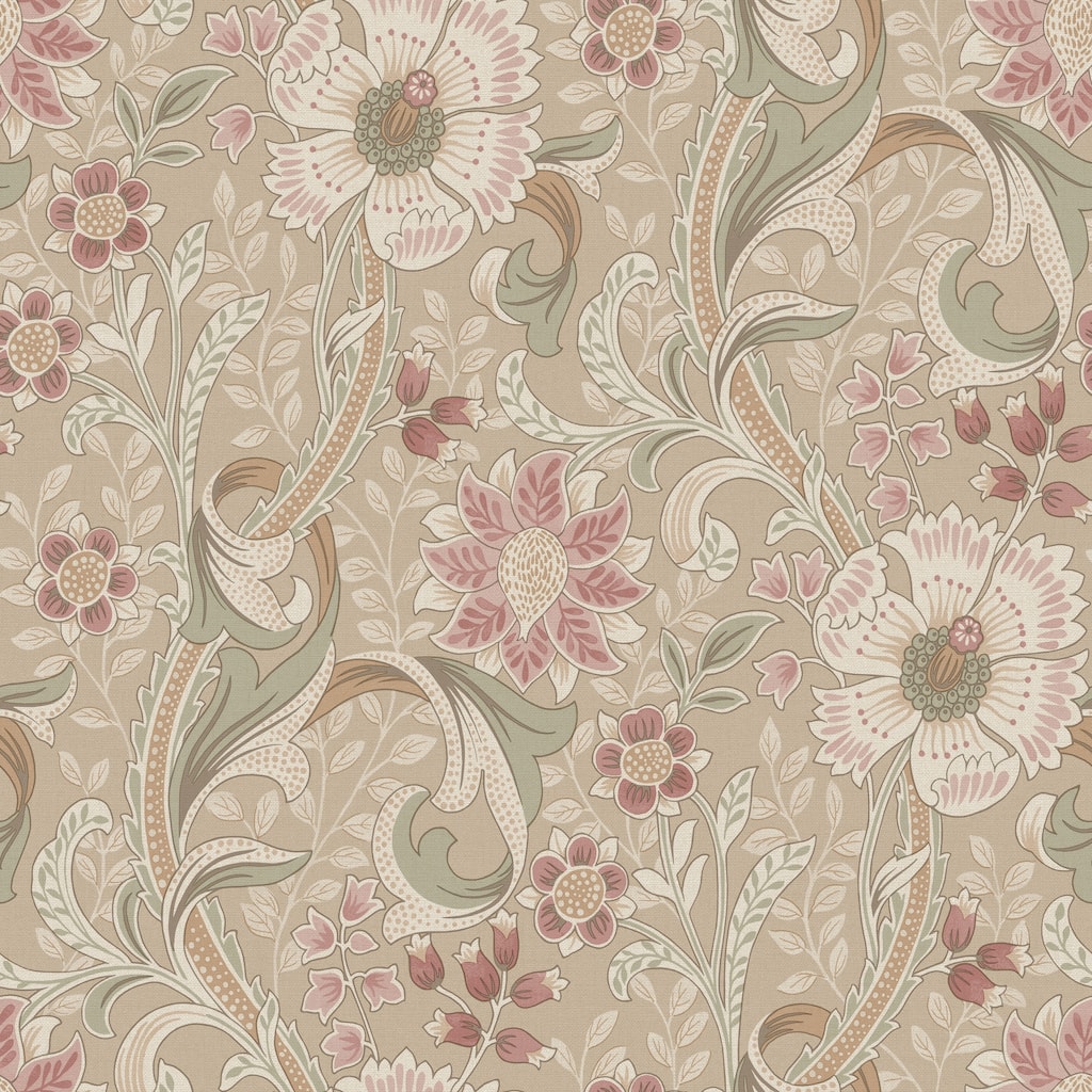 Chesapeake Liora Taupe Floral Trail Wallpaper
