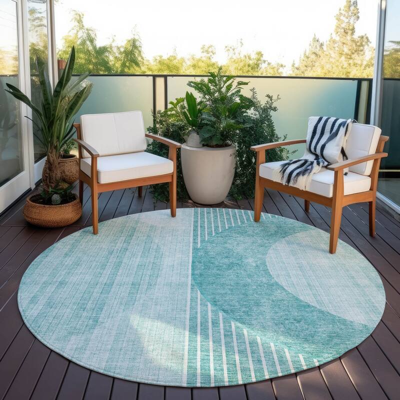 Machine Washable Indoor/ Outdoor Chantille Contemporary Geo Rug