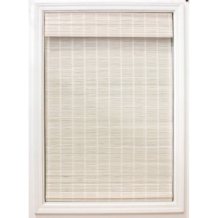Radiance Cordless Driftwood Bayshore Bamboo Roman Shade - 30 x 72 - White