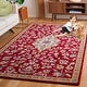 preview thumbnail 4 of 11, SAFAVIEH Handmade Blossom Asdis French Country Wool Rug 8' x 10' - Red/Ivory - Rectangle