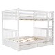 preview thumbnail 3 of 7, Modren Full over Full Wood Bunk Bed With Ladders and Two Storage Drawers,Solid Construction For Bedroom