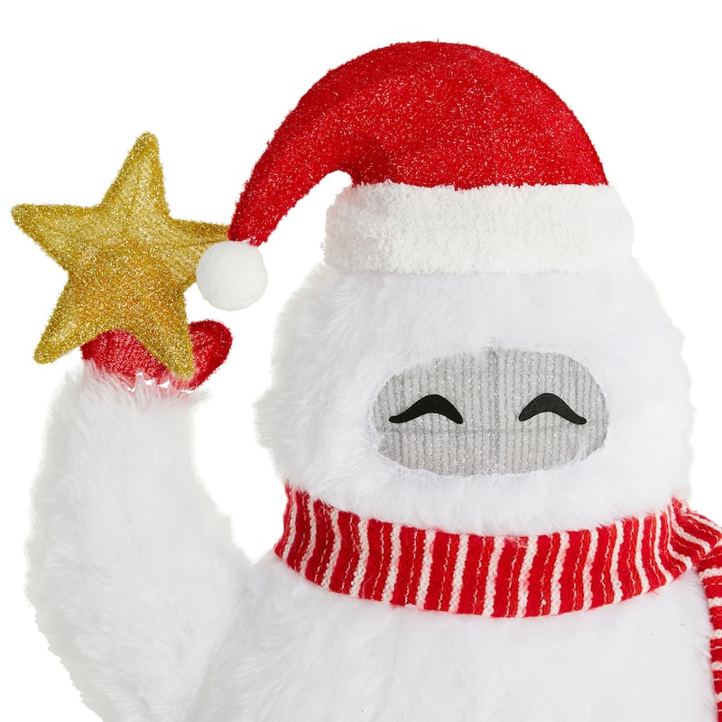 Glitzhome 42"H Christmas 3D Fabric Yeti Lighting Decor