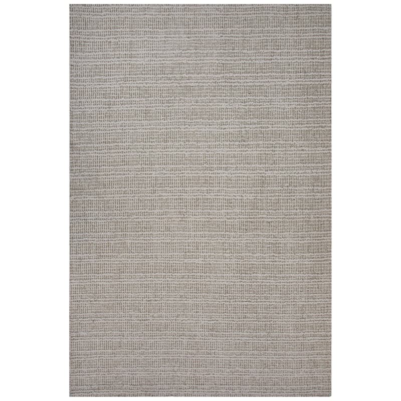 Alora Decor Lofton Geometric Stripe Textured Modern Wool Rug - 7'9" x 9'9" - Olive