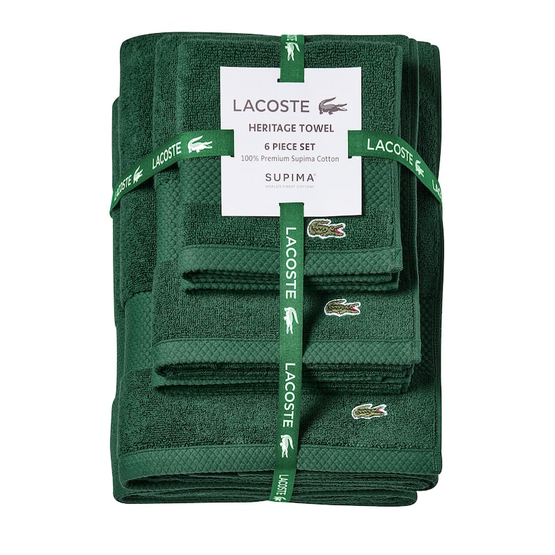 Lacoste Heritage Supima 100% Cotton 6 Piece Towel Set