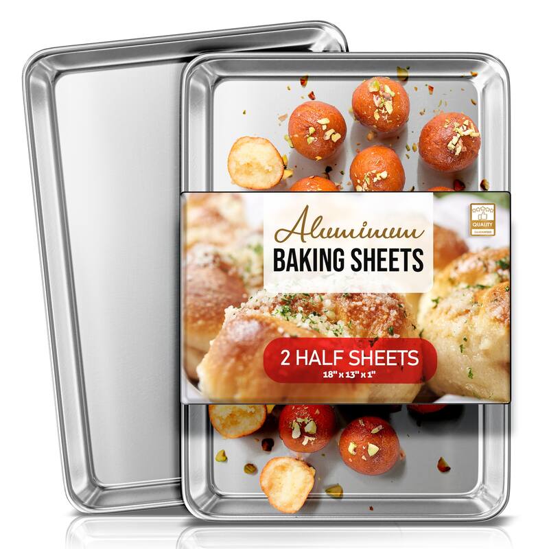 JoyTable Aluminum Baking Sheet/Cookie Sheet Set - 2 Piece - Half Sheet Pan