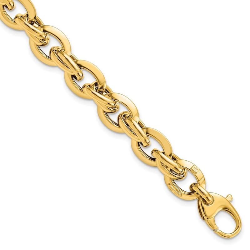 Curata 14k Yellow Gold Polished Fancy Link Bracelet 7.5 Inch
