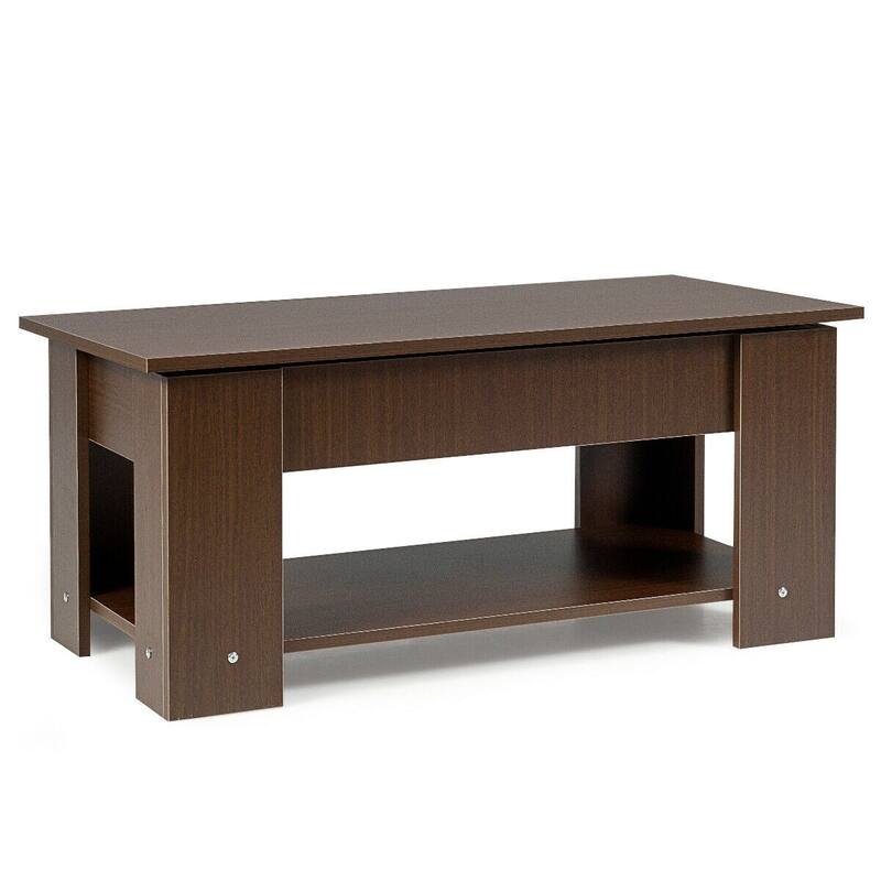Modern Coffee Table with Lift Top and Large Hidden Storage Space - 38.5" x 20"/29" x 16.5"