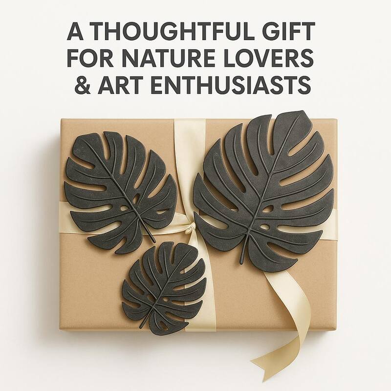 Black Green Portrait Metal Leaf Wall Art 24x22 Botanical Decor